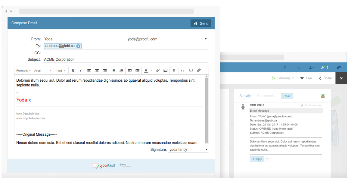 GlobiMail screenshot